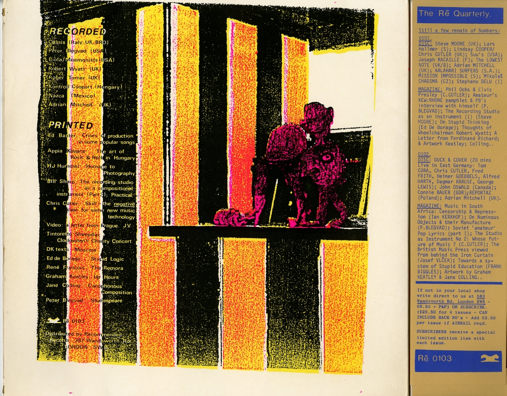 『Rē Records Quarterly Vol. 1 No. 3』ジャケット裏